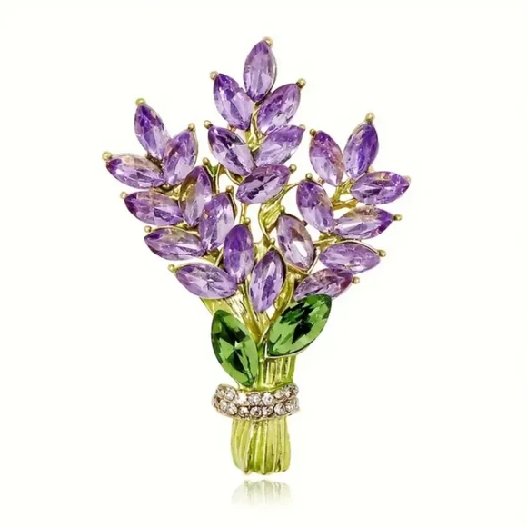 Lavender Bouquet Brooch Pin - Picture 1 of 7